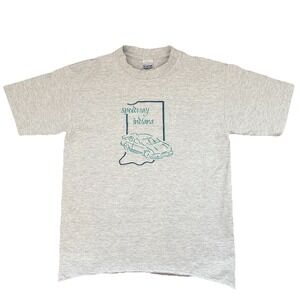 Vintage 80s Speedway Indiana Shirt Size Large Single Stitch Embroidered USA Made